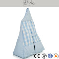 blue checkered hanging baby diaper bag
